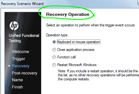 4 Recovery scenarios trigger operation